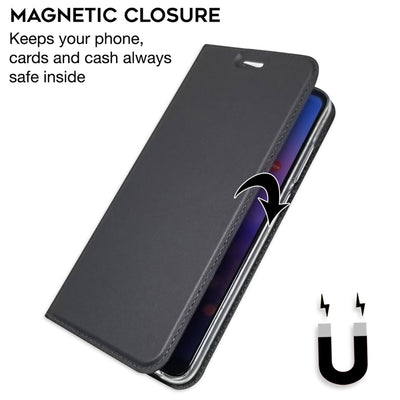 NALIA Hülle kompatibel mit Huawei P20 Pro, Kickstand Handyhülle Flip-Case Kunstleder Book-Cover mit Magnet, Etui Ganzkörper Schutzhülle Dünne Rundum Handy-Tasche Bumper Blau NALIA SlimFit Hülle
