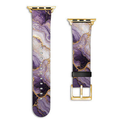 Amethyst - Apple Watch Armband 44/45/46/49mm 44 45 46 49mm Matt Gold NALIA Kunstleder Armband