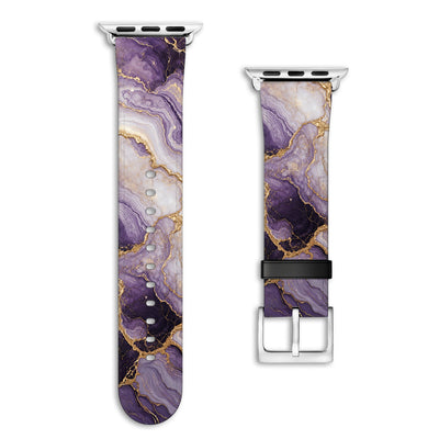 Amethyst - Apple Watch Armband 44/45/46/49mm 44 45 46 49mm Matt Silber NALIA Kunstleder Armband