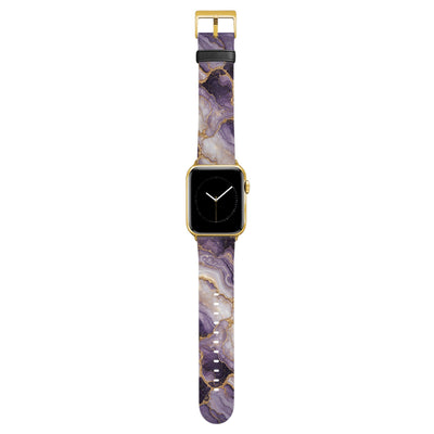 Amethyst - Apple Watch Armband 38/40/41/42mm 38 40 41 42mm Matt Gold NALIA Kunstleder Armband