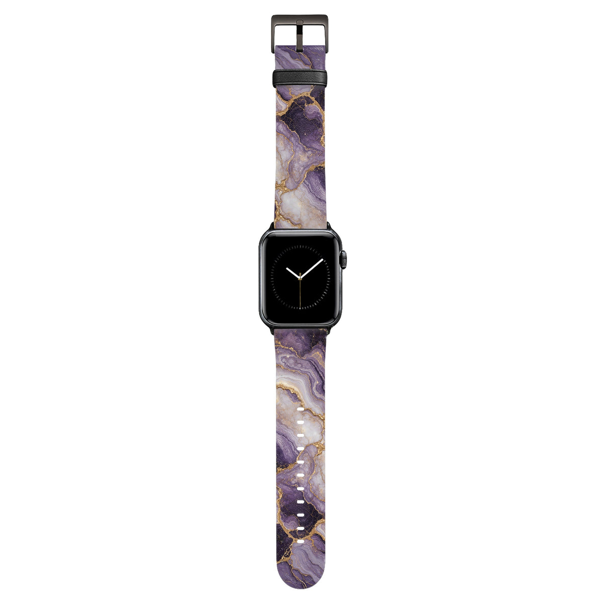 Amethyst - Apple Watch Armband 38/40/41/42mm 38 40 41 42mm Matt Schwarz NALIA Kunstleder Armband