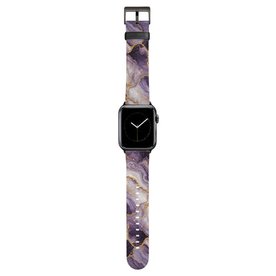 Amethyst - Apple Watch Armband 44/45/46/49mm 44 45 46 49mm Matt Schwarz NALIA Kunstleder Armband