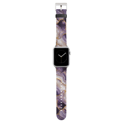 Amethyst - Apple Watch Armband 44/45/46/49mm 44 45 46 49mm Matt Silber NALIA Kunstleder Armband