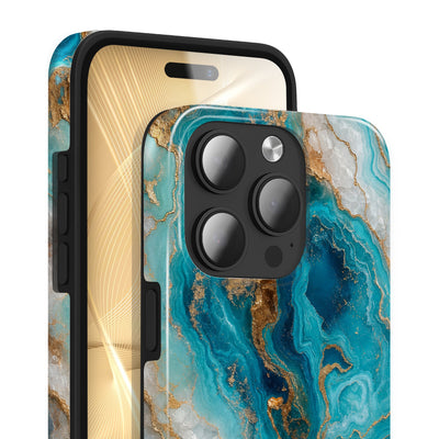 Riviera iPhone 14 Pro Hülle mit Marmoroptik, Vorderseite und Rückseite mit Kamera