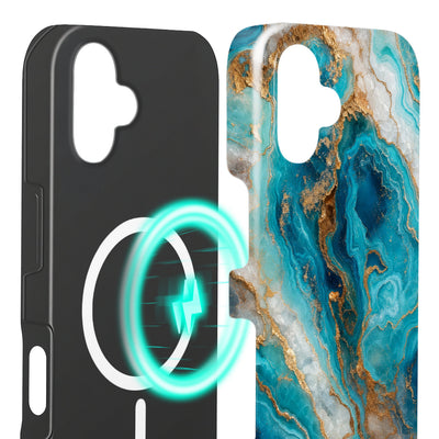 Riviera iPhone 17 Hülle mit Marmoroptik, Innenseite mit Magnetring, kompatibel mit MagSafe-Zubehör