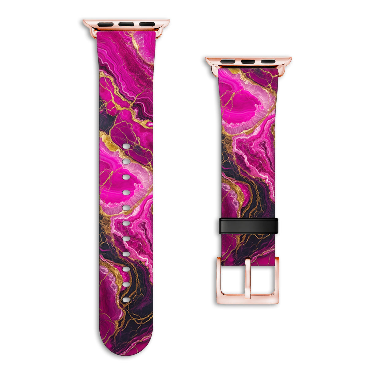Rubin - Apple Watch Armband 44/45/46/49mm 44 45 46 49mm Matt Rose Gold NALIA Kunstleder Armband