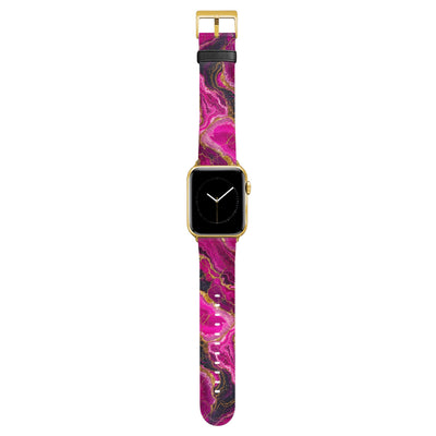 Rubin - Apple Watch Armband 38/40/41/42mm 38 40 41 42mm Matt Gold NALIA Kunstleder Armband