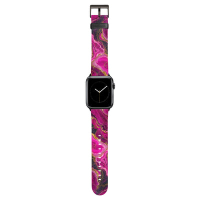 Rubin - Apple Watch Armband 38/40/41/42mm 38 40 41 42mm Matt Schwarz NALIA Kunstleder Armband
