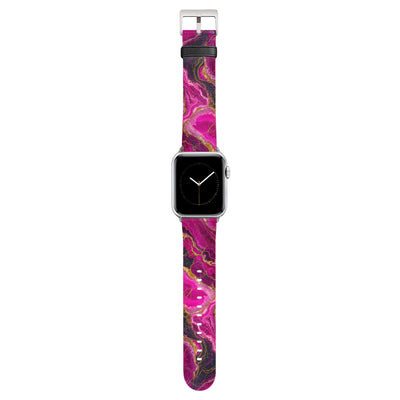 Rubin - Apple Watch Armband 44/45/46/49mm 44 45 46 49mm Matt Silber NALIA Kunstleder Armband