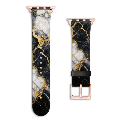 Obsidian - Apple Watch Armband 38/40/41/42mm 38 40 41 42mm Matt Rose Gold NALIA Kunstleder Armband
