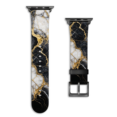 Obsidian - Apple Watch Armband 38/40/41/42mm 38 40 41 42mm Matt Schwarz NALIA Kunstleder Armband