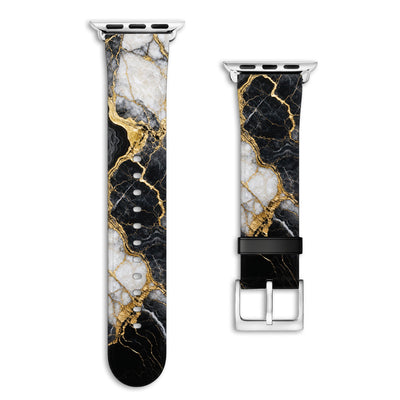 Obsidian - Apple Watch Armband 38/40/41/42mm 38 40 41 42mm Matt Silber NALIA Kunstleder Armband
