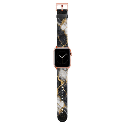 Obsidian - Apple Watch Armband 44/45/46/49mm 44 45 46 49mm Matt Rose Gold NALIA Kunstleder Armband