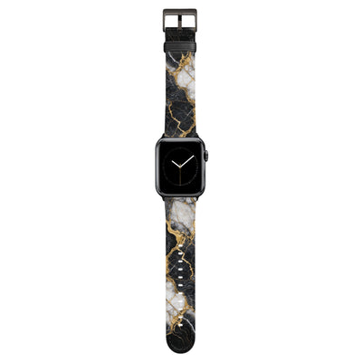 Obsidian - Apple Watch Armband 44/45/46/49mm 44 45 46 49mm Matt Schwarz NALIA Kunstleder Armband