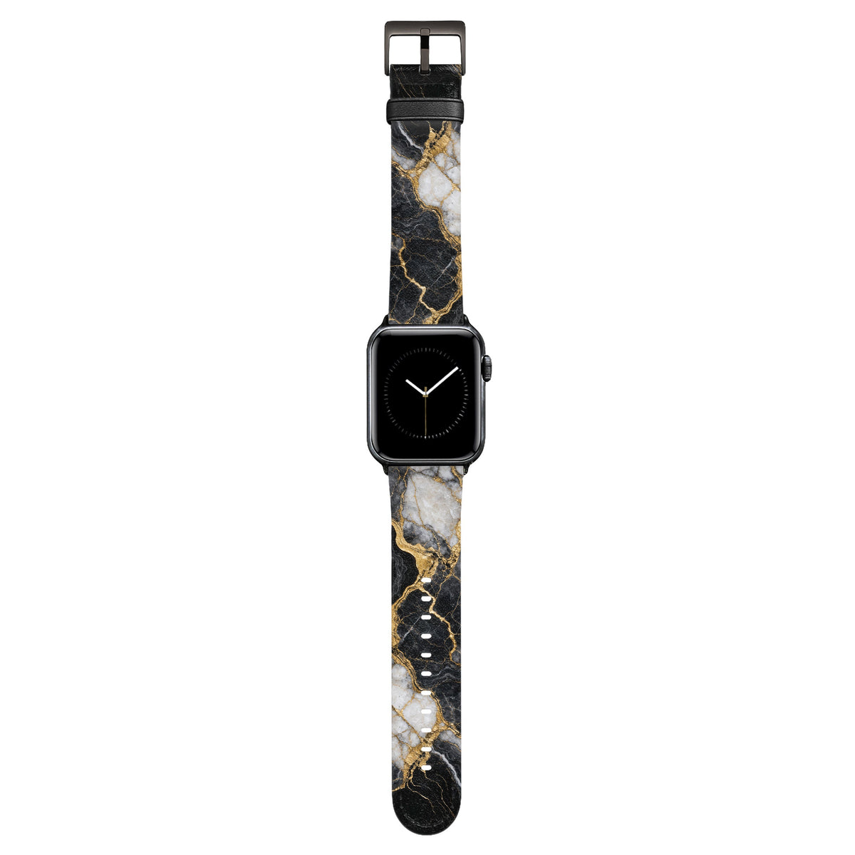 Obsidian - Apple Watch Armband 38/40/41/42mm 38 40 41 42mm Matt Schwarz NALIA Kunstleder Armband