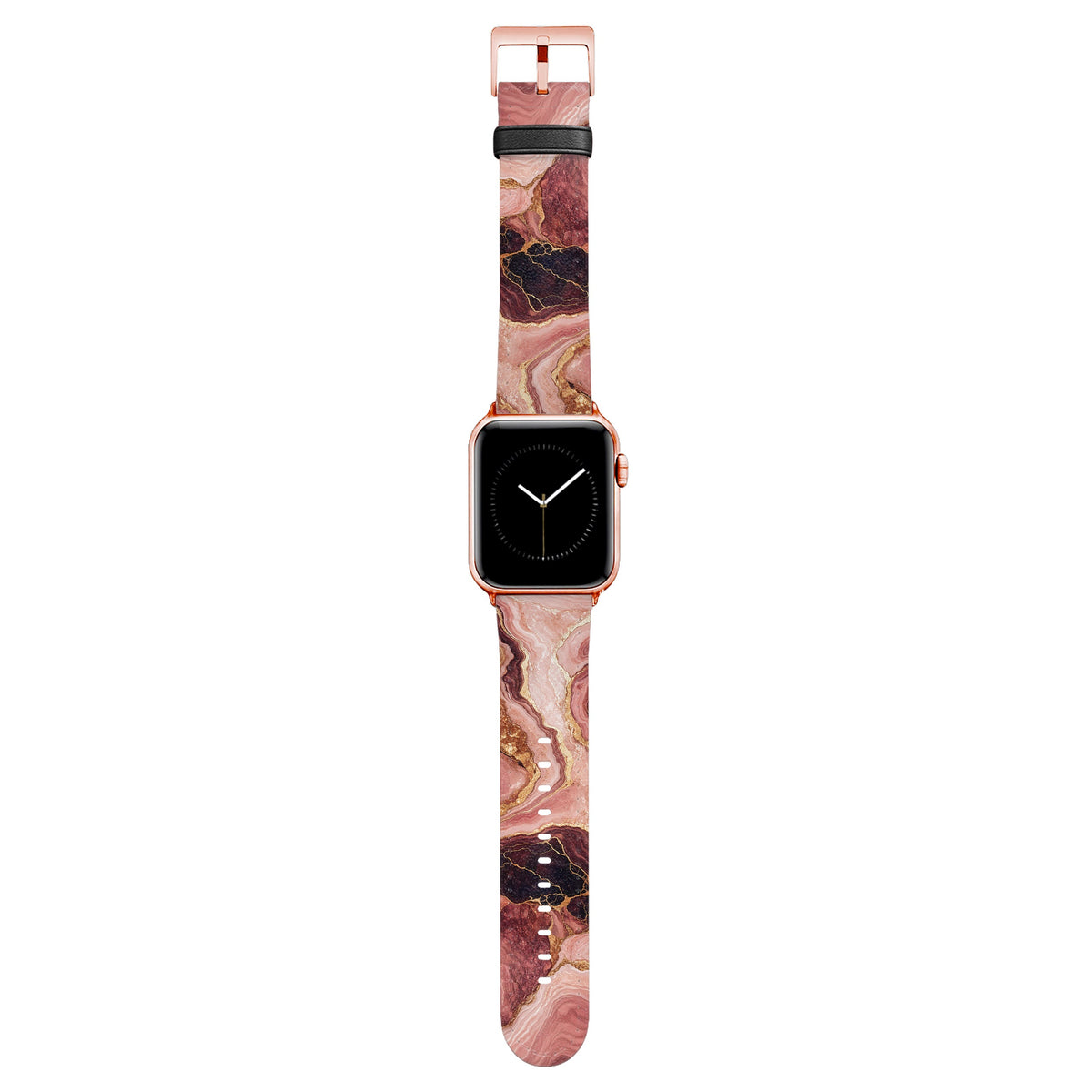 Rosenquarz - Apple Watch Armband 44/45/46/49mm 44 45 46 49mm Matt Rose Gold NALIA Kunstleder Armband