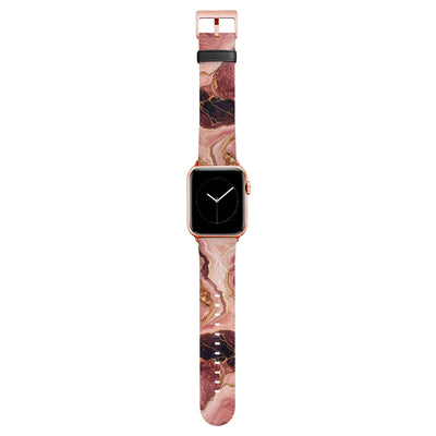 Rosenquarz - Apple Watch Armband 44/45/46/49mm 44 45 46 49mm Matt Rose Gold NALIA Kunstleder Armband