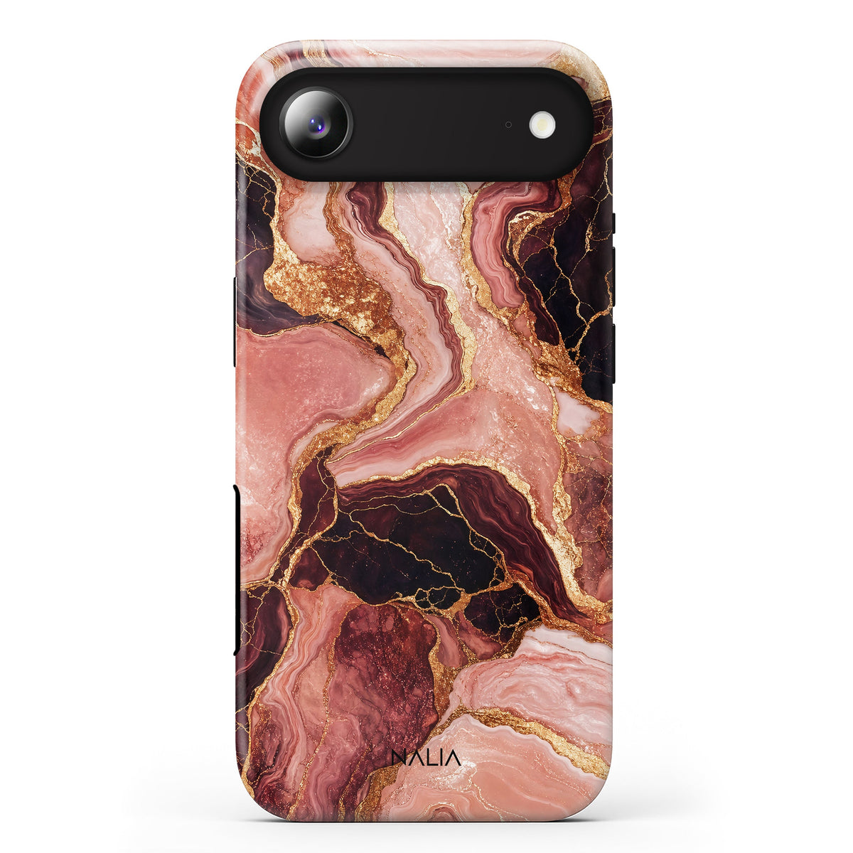 Rosenquarz iPhone 17 Air Hülle mit Marmoroptik, Rückseite