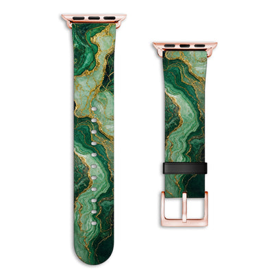 Malachit - Apple Watch Armband 38/40/41/42mm 38 40 41 42mm Matt Rose Gold NALIA Kunstleder Armband