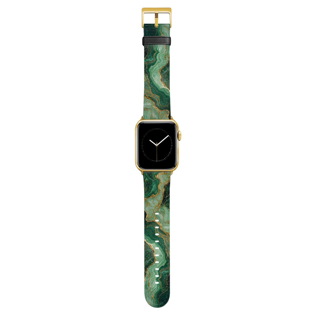 Malachit - Apple Watch Armband 38/40/41/42mm 38 40 41 42mm Matt Gold NALIA Kunstleder Armband