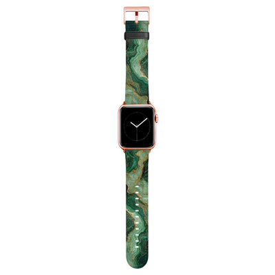 Malachit - Apple Watch Armband 44/45/46/49mm 44 45 46 49mm Matt Rose Gold NALIA Kunstleder Armband