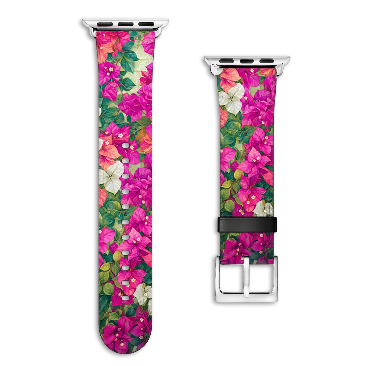 Capri - Apple Watch Armband 44/45/46/49mm 44 45 46 49mm Matt Silber NALIA Kunstleder Armband