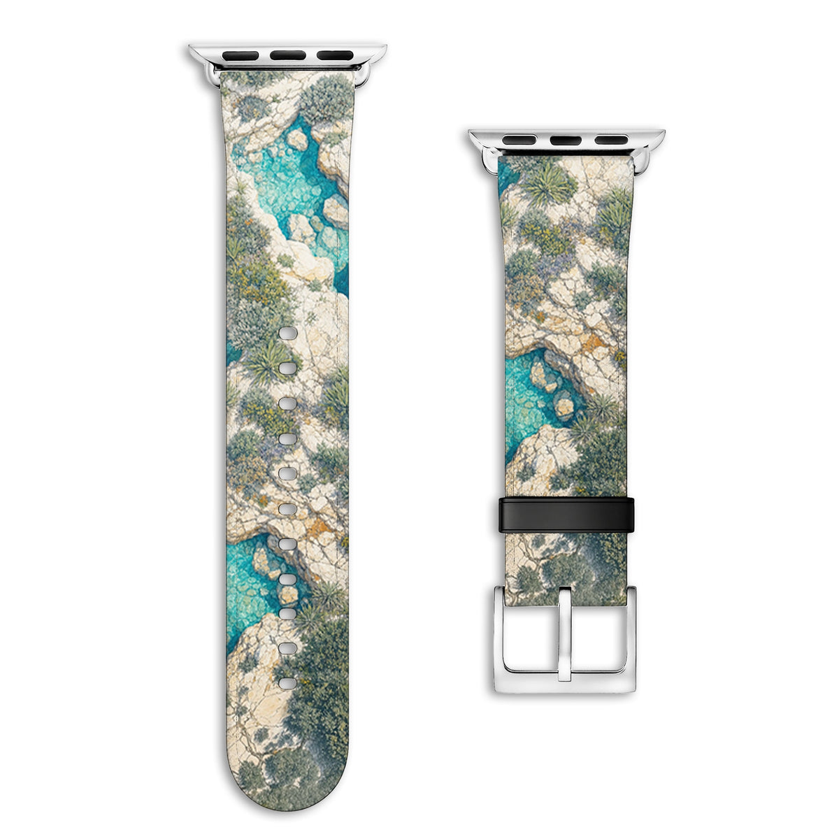 Klippe - Apple Watch Armband 38/40/41/42mm 38 40 41 42mm Matt Silber NALIA Kunstleder Armband