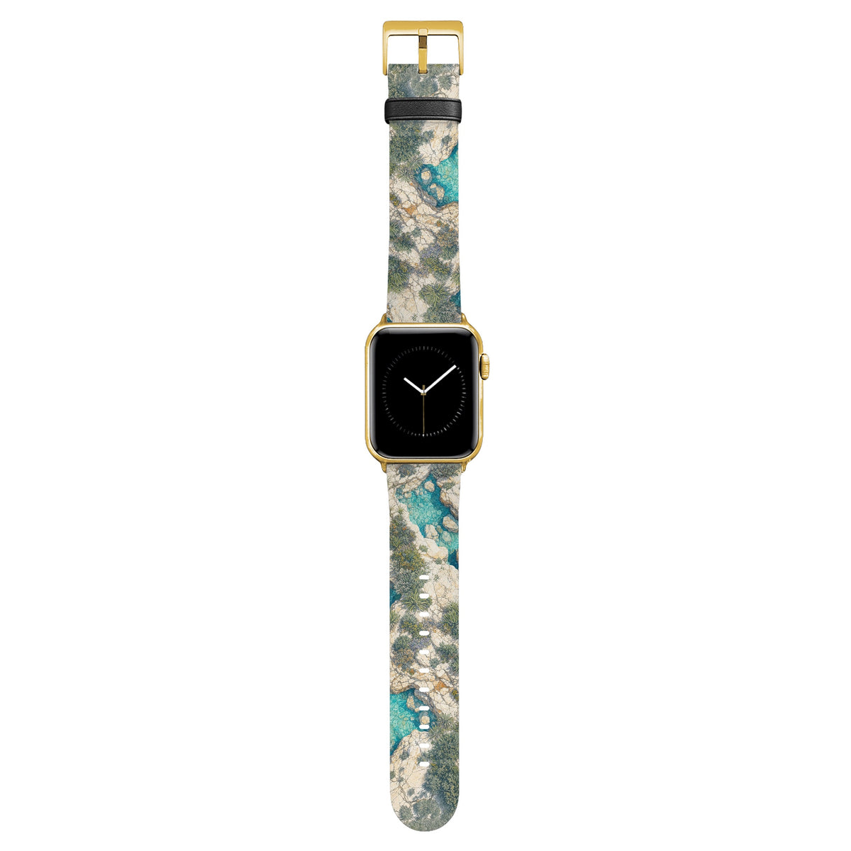 Klippe - Apple Watch Armband 44/45/46/49mm 44 45 46 49mm Matt Gold NALIA Kunstleder Armband