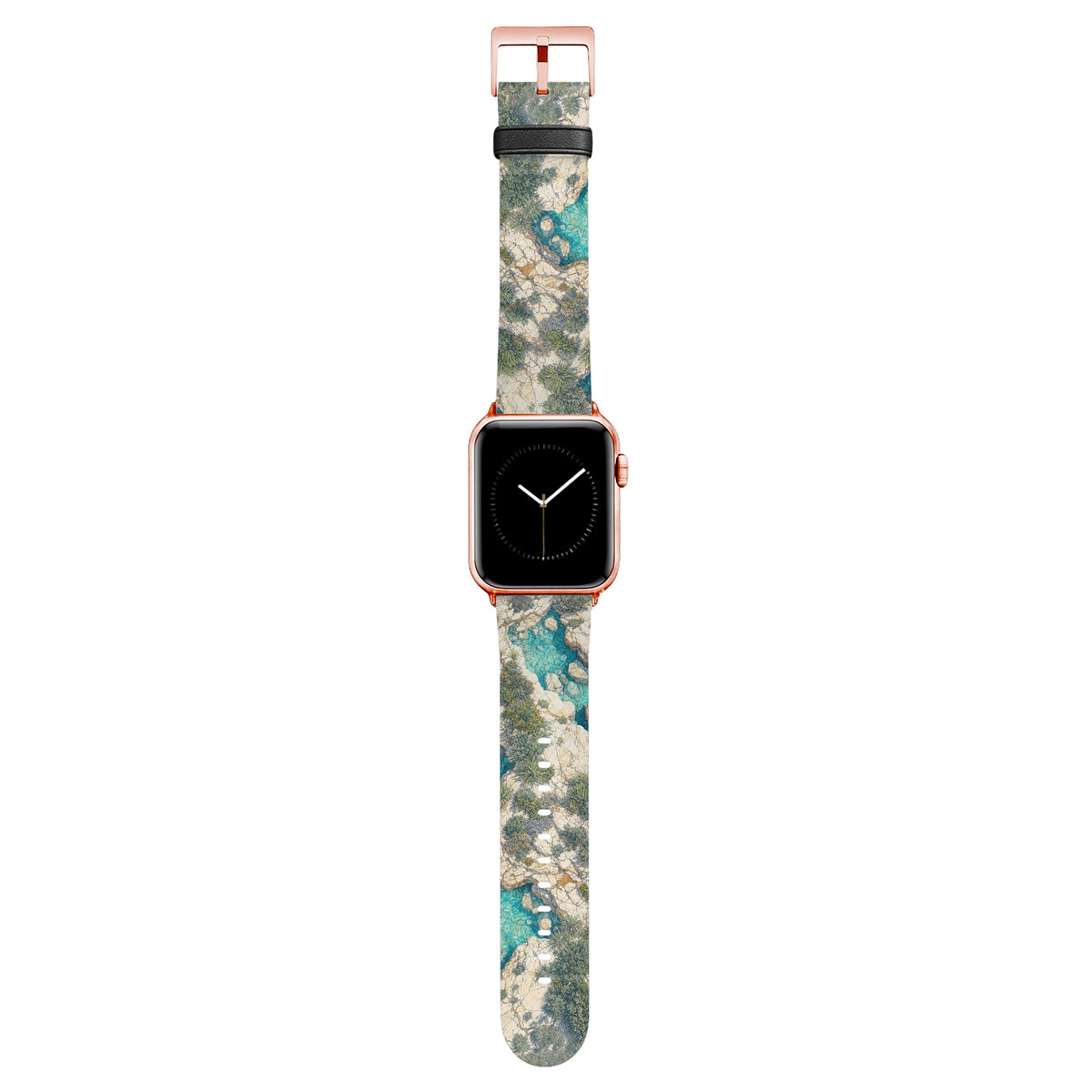 Klippe - Apple Watch Armband 44/45/46/49mm 44 45 46 49mm Matt Rose Gold NALIA Kunstleder Armband