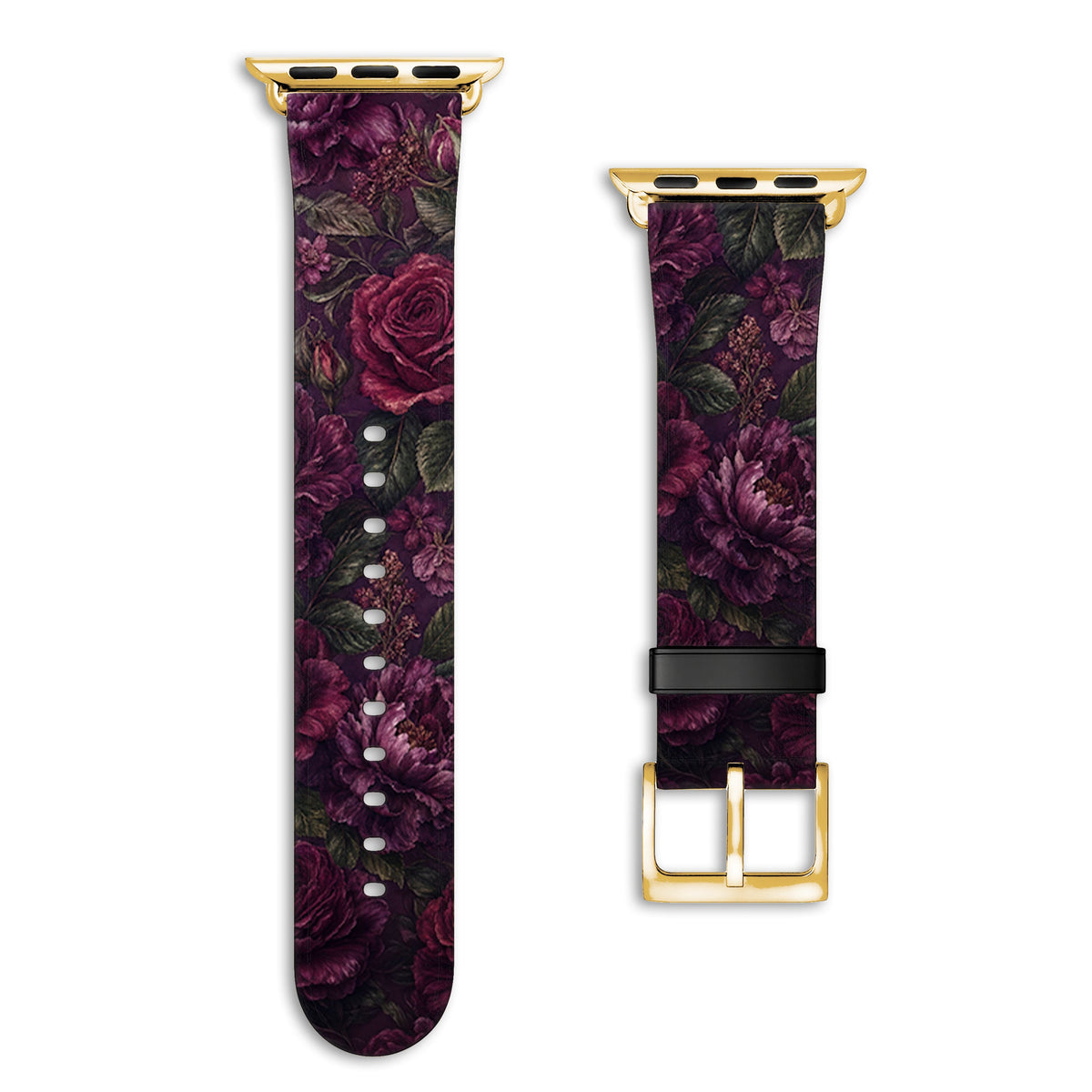 Nocturne - Apple Watch Armband 44/45/46/49mm 44 45 46 49mm Gold Matte NALIA Kunstleder Armband