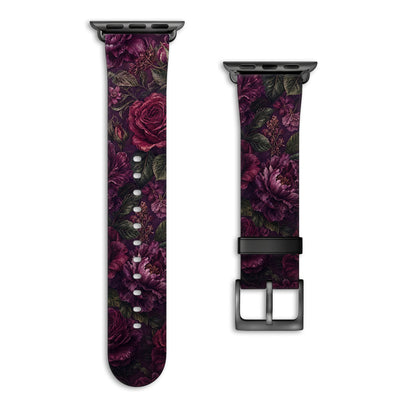 Nocturne - Apple Watch Armband 44/45/46/49mm 44 45 46 49mm Black Matte NALIA Kunstleder Armband