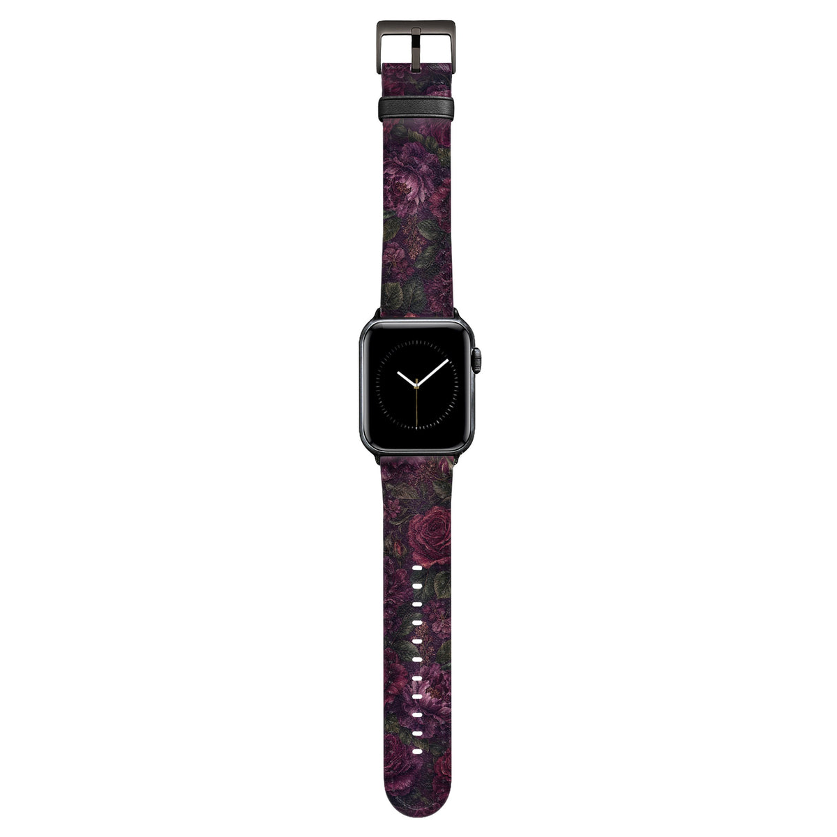 Nocturne - Apple Watch Armband 44/45/46/49mm 44 45 46 49mm Black Matte NALIA Kunstleder Armband
