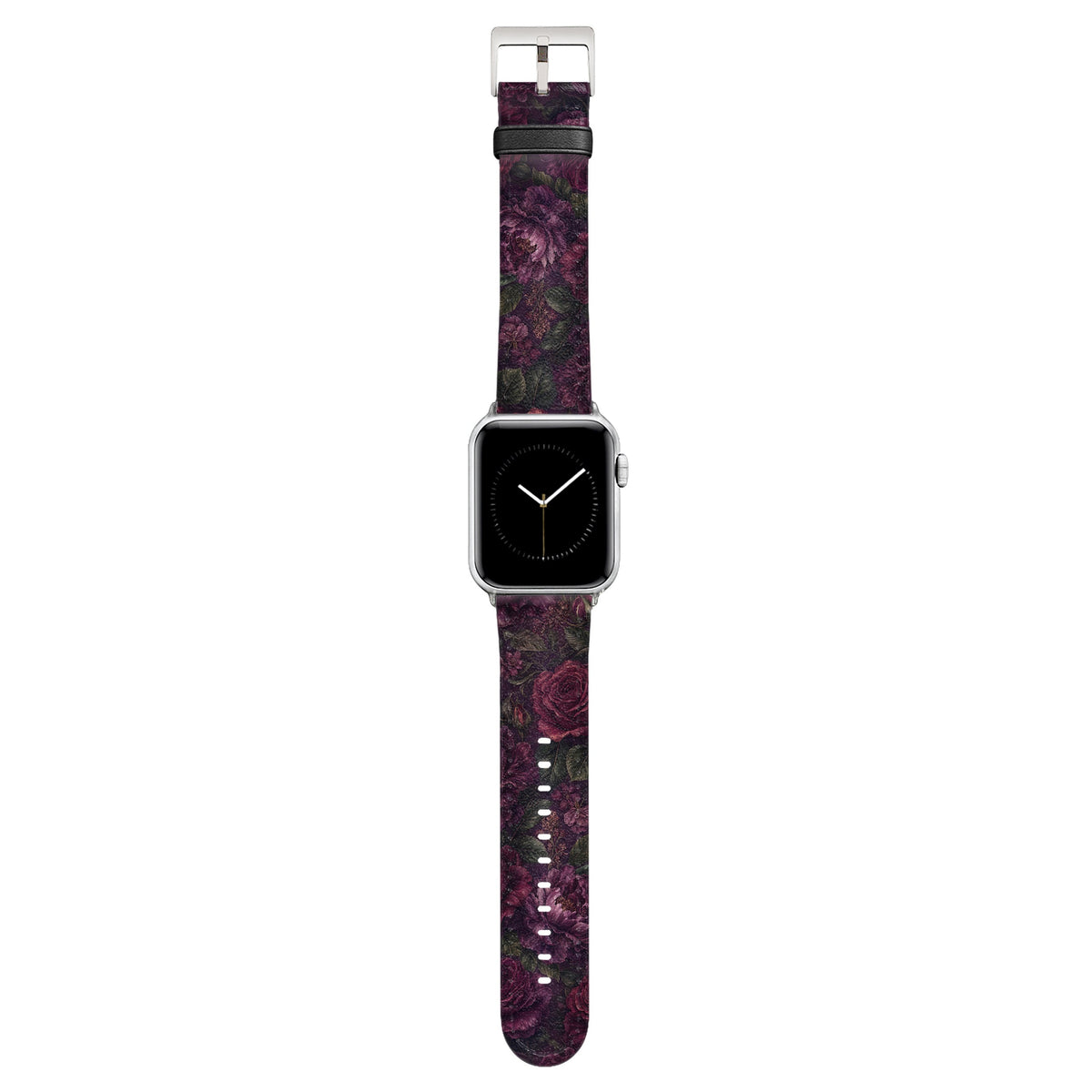 Nocturne - Apple Watch Armband 44/45/46/49mm 44 45 46 49mm Silver Matte NALIA Kunstleder Armband