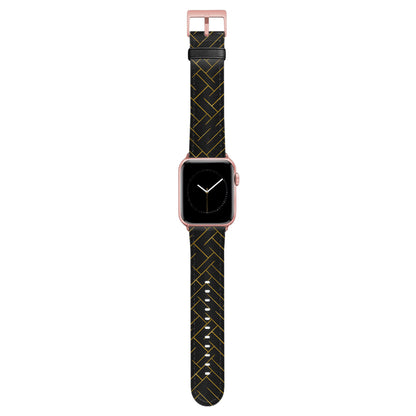 Noir - Apple Watch Armband 44-49mm & 42 (Serie 1-3) 44-49mm & 42 (Serie 1-3) Matt Rose Gold NALIA Kunstleder Armband