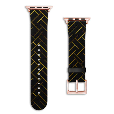 Noir - Apple Watch Armband 44-49mm & 42 (Serie 1-3) 44-49mm & 42 (Serie 1-3) Matt Rose Gold NALIA Kunstleder Armband
