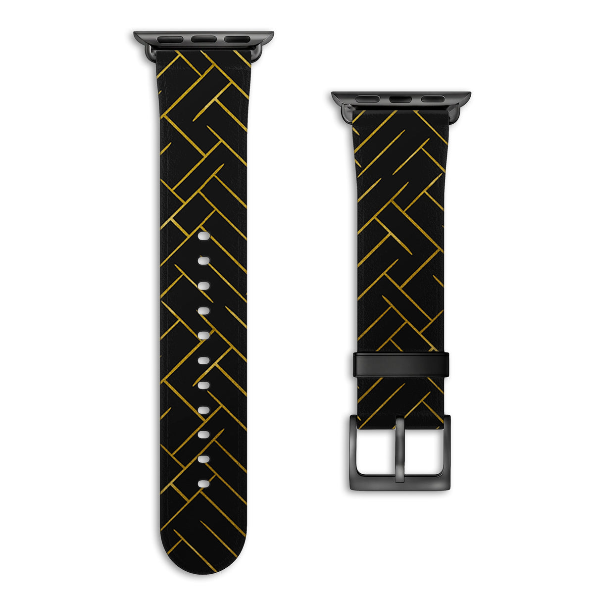 Noir - Apple Watch Armband 38-41mm & 42 (Serie 10-11) 38-41mm & 42 (Serie 10-11) Matt Schwarz NALIA Kunstleder Armband