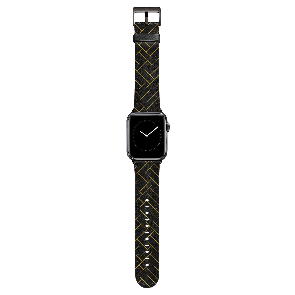 Noir - Apple Watch Armband 44-49mm & 42 (Serie 1-3) 44-49mm & 42 (Serie 1-3) Matt Schwarz NALIA Kunstleder Armband