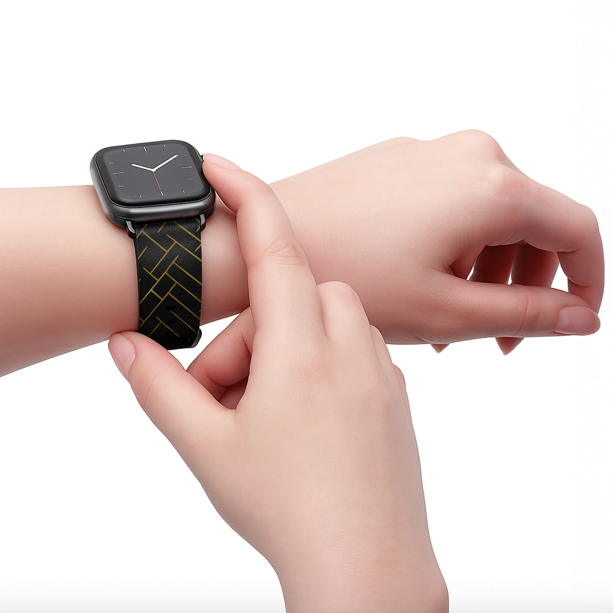 Noir - Apple Watch Armband 38-41mm & 42 (Serie 10-11) 38-41mm & 42 (Serie 10-11) Matt Schwarz NALIA Kunstleder Armband