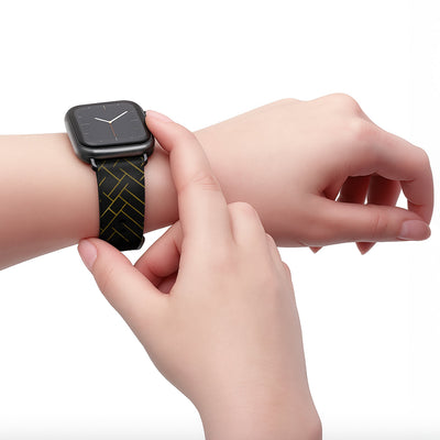 Noir - Apple Watch Armband 38-41mm & 42 (Serie 10-11) 38-41mm & 42 (Serie 10-11) Matt Schwarz NALIA Kunstleder Armband