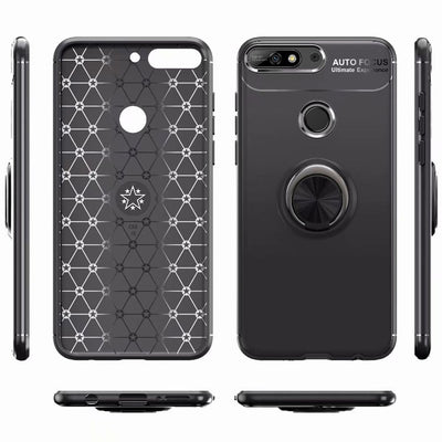 NALIA Ringhülle für Huawei Y7 (2018) – Ring-Ständer 360° & für Magnet-Halter – GRIP360 (Mattiertes Silikon Case) – Marke aus Berlin Default Title NALIA Protective Hülle