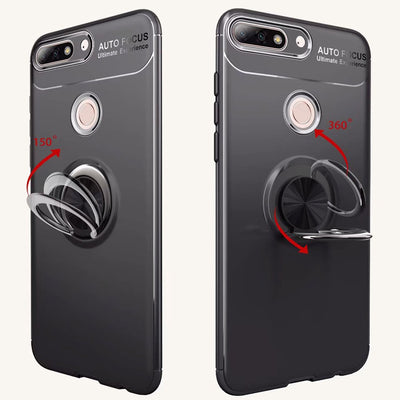 NALIA Ringhülle für Huawei Y7 (2018) – Ring-Ständer 360° & für Magnet-Halter – GRIP360 (Mattiertes Silikon Case) – Marke aus Berlin Default Title NALIA Protective Hülle