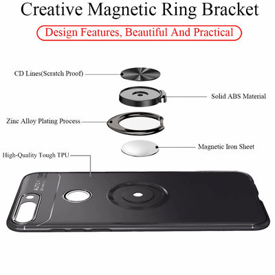 NALIA Ringhülle für Huawei Y7 (2018) – Ring-Ständer 360° & für Magnet-Halter – GRIP360 (Mattiertes Silikon Case) – Marke aus Berlin Default Title NALIA Protective Hülle