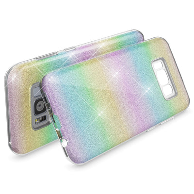 NALIA Glitzerhülle für Samsung Galaxy S8 Plus – Funkelnder Glitzer-Look & Grip – SHINEPOP (Silikon Case) – Marke aus Berlin Türkis NALIA Protective Hülle