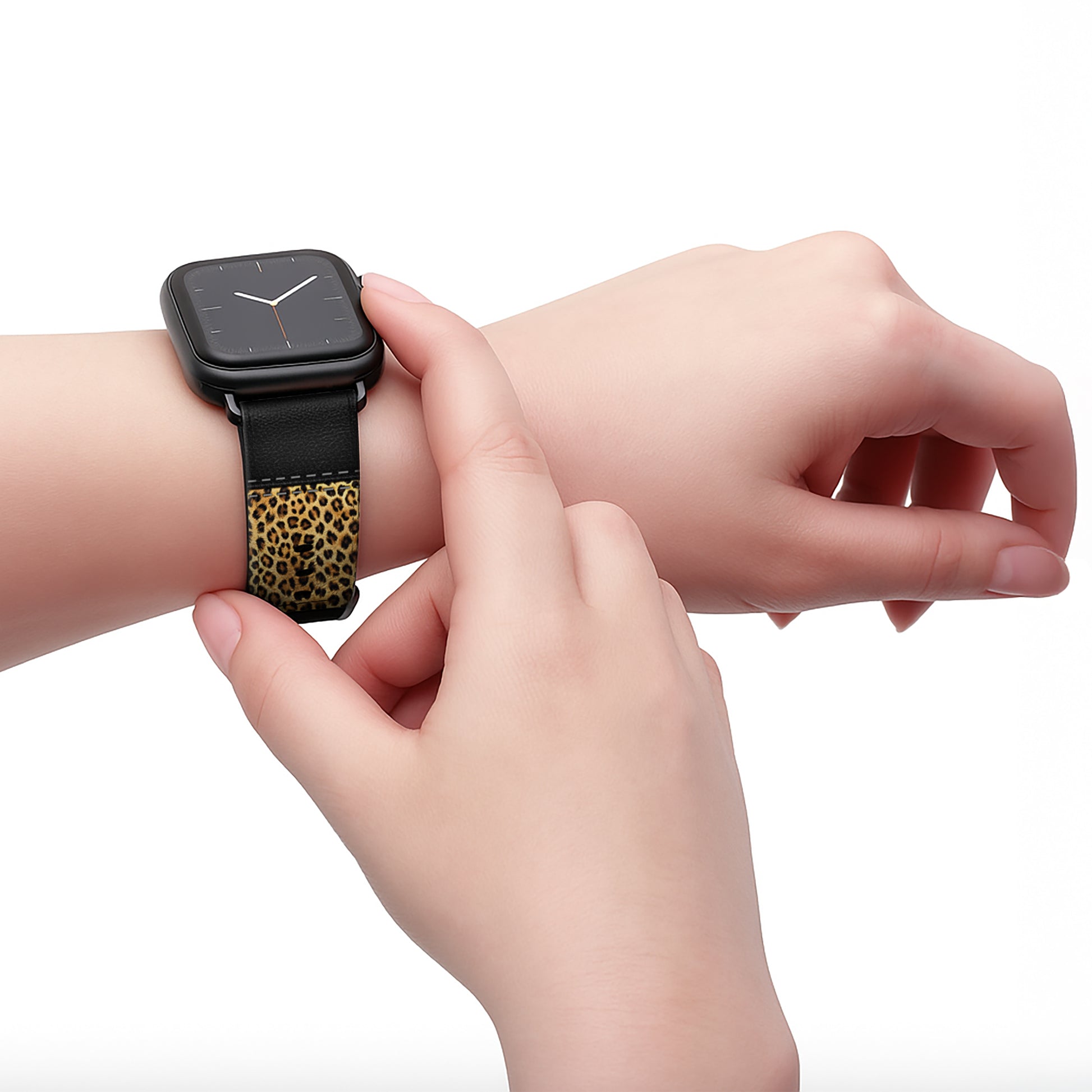 Safari - Apple Watch Armband 44-49mm & 42 (Serie 1-3) 44-49mm & 42 (Serie 1-3) Matt Schwarz NALIA Kunstleder Armband