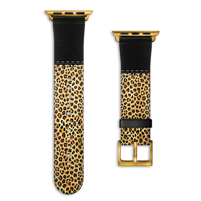 Safari - Apple Watch Armband 44-49mm & 42 (Serie 1-3) 44-49mm & 42 (Serie 1-3) Matt Gold NALIA Kunstleder Armband