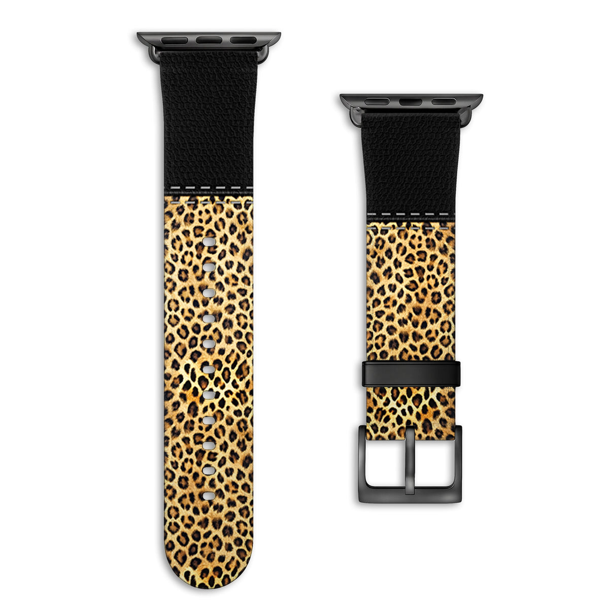 Safari - Apple Watch Armband 38-41mm & 42 (Serie 10-11) 38-41mm & 42 (Serie 10-11) Matt Schwarz NALIA Kunstleder Armband