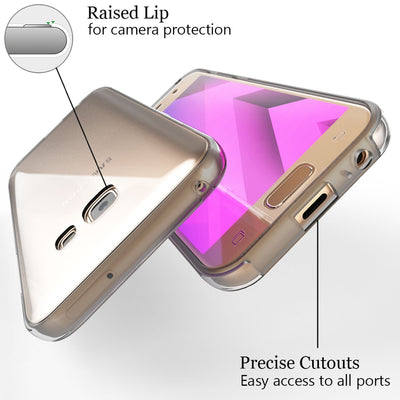 NALIA 360 Grad Handyhülle kompatibel mit Samsung Galaxy A5 2017, Full-Cover Silikon Bumper mit Displayschutz vorne Hardcase hinten, Hülle Doppel-Schutz Dünn Case Handy-Tasche Transparent NALIA Transparente Hülle