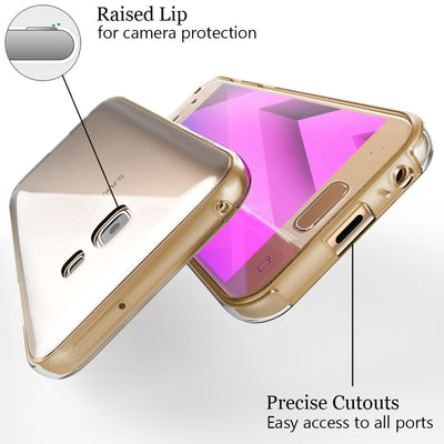 NALIA 360 Grad Handyhülle kompatibel mit Samsung Galaxy A5 2017, Full-Cover Silikon Bumper mit Displayschutz vorne Hardcase hinten, Hülle Doppel-Schutz Dünn Case Handy-Tasche Transparent NALIA Transparente Hülle