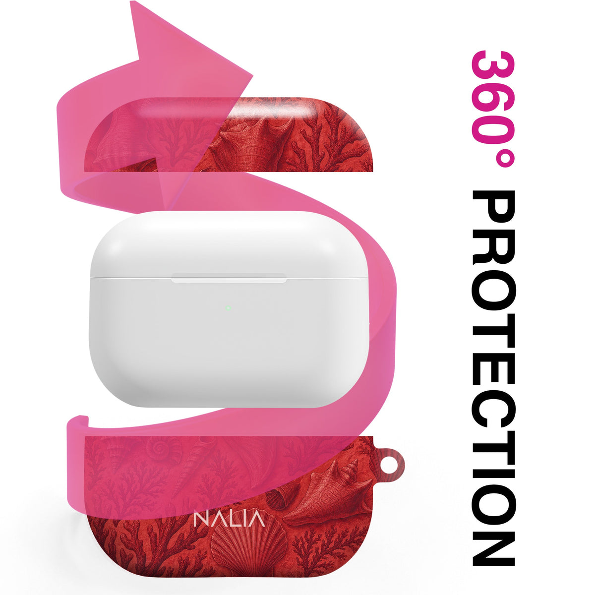 Corallo AirPods Pro 2 Hülle mit Muscheln und Korallen, rundum