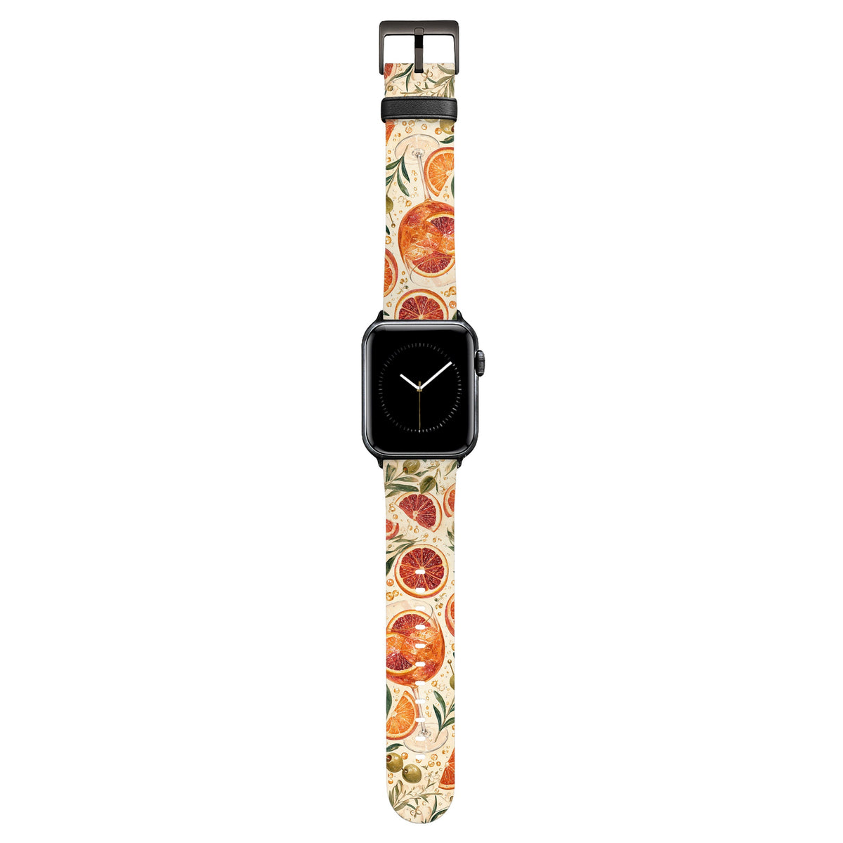 Aperitivo - Apple Watch Armband 38/40/41/42mm 38 40 41 42mm Black Matte NALIA Kunstleder Armband